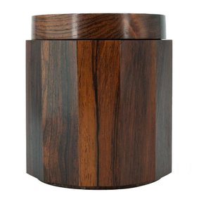 Lot de deux grands pots de rangement modernes en bois faits à la main, en bois d'acacia, pour cuisine, épices et thé - Product Image 6