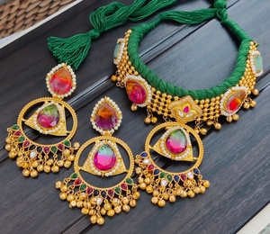 Premium Quality <b>Indian</b> Traditional <b>Necklace</b> <b>Set</b> For Women Beautiful Unique Design For Party Wear, Navratri, Festive Occasions - Product Image 2