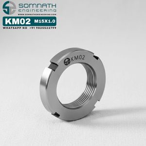 DIN 981 KM02 <b>Lock</b> Nut Socket Bearing Slotted Nut CLASS 4 Self-Locking 14mm Hole Diameter Fully <b>Threaded</b> Natural Finish CNC - Product Image 1