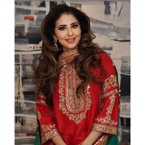 Set atasan, bawahan, dan dupatta Maruti Creation Red Indian & Pakistani Party Wear ukuran <span class=keywords><strong>M</strong></span> untuk tampilan stylish - Product Image 2