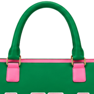Green Pink <b>Women</b> Shoulder Handbag Greek Letter Inspired Fashion Tote Bag <b>Large</b> Capacity Shopper <b>Purse</b> for Travel and Work - Product Image 3