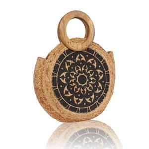 Sac bandoulière messager bohème personnalisé pour femme 2026, avec poignée en bois, sac fourre-tout en jute pour la plage, couleur personnalisée de haute qualité - Product Image 2