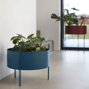 Pot tanaman dalam ruangan menakjubkan biru dicat Super laris Pot tanaman besar dibuat di india penanam ramah lingkungan