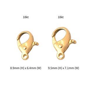 Fermoir à crochet en or véritable 18 carats pour la fabrication de bijoux, fermoir homard japonais en or massif 18 carats, accessoires et composants de bijouterie Au750. - Product Image 4