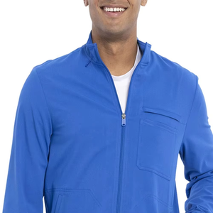 Men Custom Logo Medical Scrub Jacket Spandex/Polyester Knitted Fabric Breathable Lightweight Professional Fit Uniform Hospital - Product Image 5