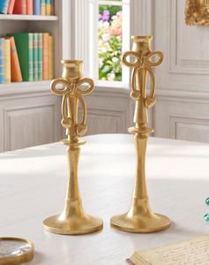 เชิงเทียนโลหะดีไซน์โบว์ไทสุดเก๋สำหรับตกแต่งโต๊ะกลางบ้าน - Product Image 1