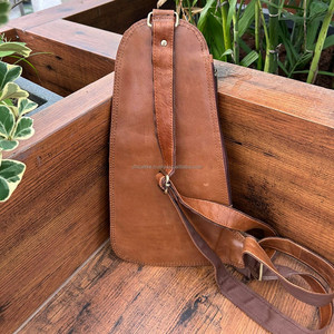 <b>Men's</b> Business Full Grain Genuine Leather Chest <b>Bag</b> Vintage Cowhide Leather Cycling Sports Crossbody <b>Bag</b> Casual Sling <b>Bag</b> - Product Image 4