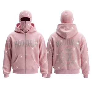 เสื้อฮู้ดซิปผ้าฝ้าย 100% ขายดี ปักลายกลิตเตอร์ พิมพ์ลายวินเทจ ล้างทำสีซีด แต่งคริสตัล แฟชั่นสุดฮิต - Product Image 1