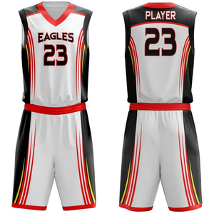 Conjunto de Camiseta de Baloncesto Eagles 23 Sublimada con Cuello en V, Sin Mangas, Absorbe la Humedad, 100% Poliéster, Transpirable, de Secado Rápido, Unisex para Adultos - Product Image 1