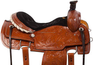 Selles de cheval robustes en cuir Western Horse Saddle en cuir véritable Western Roping Wade Saddle avec Tack Set en vrac - Product Image 6