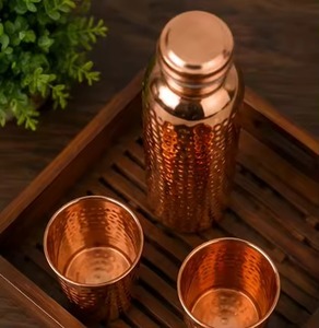 Hammered copper water bottle Pure copper <b>metal</b> bottle Handmade Pure Copper Bottles - Product Image 4