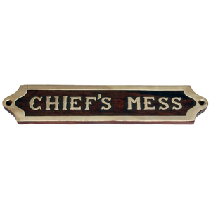 Chiefs Mess Wooden Nautical Brass Plaque Wall Mounted Metal Panel Nautical Wall Signs at Low Price <b>Door</b> Signs and <b>Plates</b> - Product Image 1