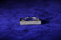 Bague ajustable en argent massif 925 avec diamant de laboratoire certifié IGI, incrustation géométrique moderne, unisexe, pour usage quotidien, cadeau