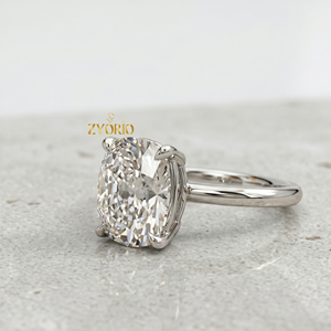 <b>Cushion</b> Cut Solitaire Engagement <b>Ring</b> in 10K Gold Classic Diamond <b>Wedding</b> <b>Ring</b> for Women - Product Image 3