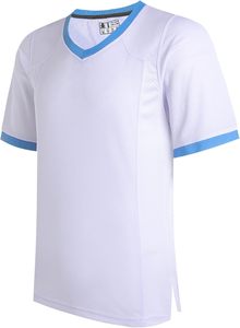 Maillot de sport à col en V et manches courtes avec rayures vertes, en polyester à séchage rapide, chemise décontractée pour l'été - Product Image 5