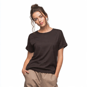 T-shirt décontracté à épaules tombantes pour femme, personnalisé, 100 % coton, poids lourd - Product Image 6