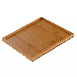 Plateau rectangulaire en bois plat, tapis isolant, dessous de plat de cuisine, support pour bol, plateau à bonbons et fruits secs, plateau de service en bois pour aliments, fruits, thé et café - Product Image 1