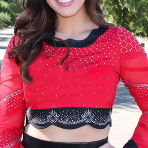 Costume de danse du ventre personnalisé avec franges à paillettes pour femmes adultes, uniforme de majorette en polyester - Product Image 5