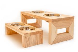 Elegant Wooden Dog Food Bowl Raised Design With Removable Stainless Steel Bowl For Healthy <b>Pet</b> Feeding Experience - Product Image 1