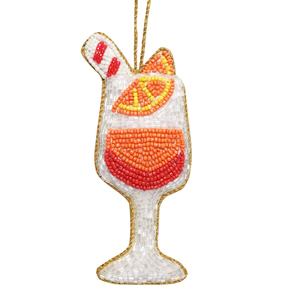 Ornement de Noël en velours satiné brodé personnalisé en gros de 4 pouces avec un motif de chameau et de renne, fabriqué à la main par Brazeal Studio - Product Image 1