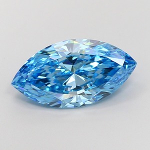 เพชรแล็บสีน้ำเงินแฟนซี 4.01 กะรัต รูปทรงมาร์คีส์ ได้รับการรับรองจาก IGI ระดับความสะอาด VVS2 ขัดเงาอย่างดี ผลิตด้วยเทคนิค CVD เหมาะสำหรับออกแบบแหวนหรูหรา - Product Image 1