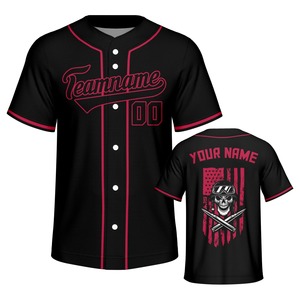 Custom Mesh Baseball Jersey Button Front Team Name Number <b>Shirt</b> Digital Print Sports Uniform for <b>Men</b> - Product Image 3