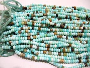 Perles d'opale péruvienne naturelle facettées en forme de rondelle, 3 à 6 mm, meilleure qualité, brin de 8 pouces de long - Product Image 5