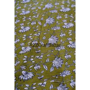 Tissu en coton 100% écologique léger, imprimé à la main au bloc de Jaipur Sanganeri, fabriqué en Inde, matière première en gros - Product Image 5