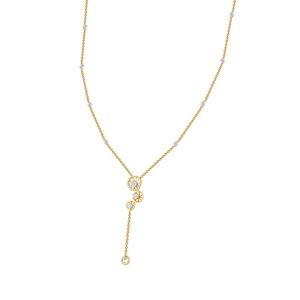 Collar con Colgante de Luna con Triple Halo de Diamantes en Oro Rosa de 14K, Joyería Fina y Delicada para Mujer, Regalo Celestial de Aniversario - Product Image 3