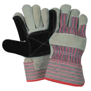 Gants de travail en cuir renforcé avec bande de coton, gants de sécurité en cuir de vachette pleine fleur, gants de rigueur industriels canadiens - Product Image 2
