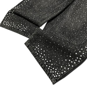 Pantalones Anchos para Hombre Relevo, Lavado a la Nieve, Cintura Media, Corte Holgado, Casuales, Negros, 100% Algodón, Tejido Sólido, Secado Rápido, Ropa de Invierno - Product Image 5