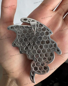 จี้รูปปีกมังกรประดับเพชรโมอิสซาไนต์สีเงิน ดีไซน์แฟนตาซีสัตว์ในตำนาน สไตล์ฮิปฮอป - Product Image 2