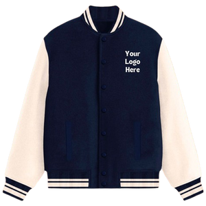Veste universitaire personnalisée pour homme, bordures côtelées rayées, fermeture à boutons pression, parfaite pour un usage unisexe, veste en laine de haute qualité - Product Image 1