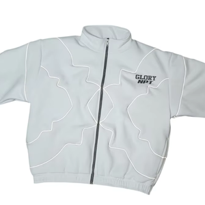 เสื้อฮู้ดซิปแบบไม่มีเชือกผูก รุ่นขายดี ตัดเย็บตามสั่ง ทรงโอเวอร์ไซส์ ผ้าฟลีซ ซิปแบบรูดขึ้น ทรงบ็อกซี่ คุณภาพสูง เสื้อฮู้ดผู้ชาย - Product Image 1