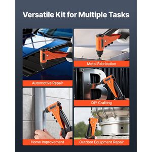 Kit Pistola Rivettatrice Multifunzione Manuale Professionale con 200 Rivetti a Strappo, 4 Punte Intercambiabili e Inserti per Trapano - Product Image 6