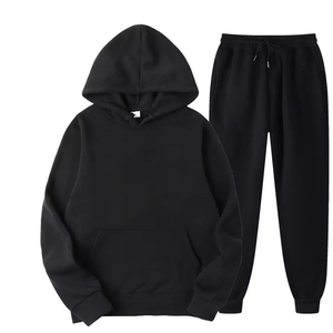 Winter Custom Printed Solid <b>Tech</b> Fleece 100% Cotton Anti-Bacterial Breathable 2-Piece Jogger Sweatpants & Hoodie Sets - Product Image 4