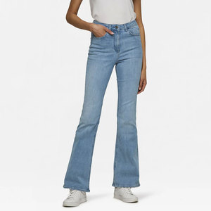 <b>Stone</b> Wash Women Denim Jeans Wide Leg High Waist Soft Cotton Casual Everyday Trousers Custom Logo OEM Wholesale Fashion Forward - Product Image 1