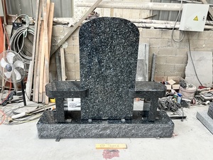 Nuevo Diseño <span class=keywords><strong>de</strong></span> Lápida Estilo Americano con Flor Tallada en Granito Azul Perla <span class=keywords><strong>para</strong></span> <span class=keywords><strong>Cementerio</strong></span> y Memorial - Product Image 6