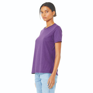 Camiseta de Manga Corta para Mujer, Premium, 100% Algodón Peinado y Hilado en Anillo Airlume, 32 Hilos, 4.2 oz, Color Morado Real, Corte Relajado - Product Image 2