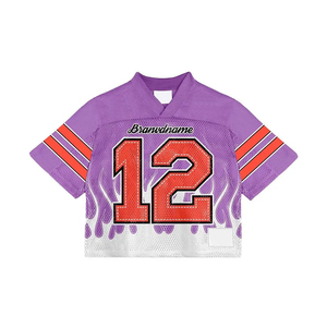 Camiseta de fútbol americano al por mayor, 100% poliéster, transpirable, de secado rápido, precio económico, OEM - Product Image 1