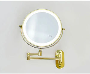 Daystar Trade <b>Lighted</b> Modern Wall Mounted Foldable Makeup <b>Mirror</b> Rose Design Gold-Plated Metal Frame 3X Magnification Beauty - Product Image 3