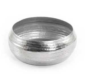 Tazón de Servir Redondo de Metal Plateado Martillado Artesanal, Tazón Texturizado para Frutas y Ensaladas, Vajilla Moderna Hecha a Mano para el Hogar y Restaurantes - Product Image 1
