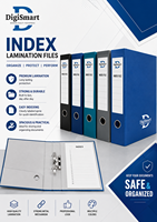 Dossier à levier DigiSmart Index Lamination A6 en carton, classeur à anneaux opaque, organiseur de documents, carte perforée à tirette
