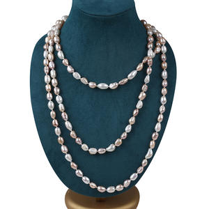 Versatile 9-10mm Baroque Freshwater Pearl <b>Necklace</b> <b>Fashionable</b> Long Sweater <b>Chain</b> in Bulk From Zhuji - Product Image 2