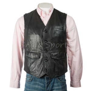 เสื้อกั๊กหนังแท้ 100% สำหรับผู้ชาย สวมใส่สบาย  รับทำสี โลโก้ ดีไซน์ บรรจุภัณฑ์ และขนาดตามสั่ง คุณภาพสูง - Product Image 6