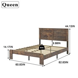 <b>Queen</b> <b>Size</b> Wood Platform <b>Bed</b> <b>Frame</b> Noise-Free with Easy Assembly Tool No Box Spring Needed Large Storage Elegant Wooden <b>Beds</b> - Product Image 5
