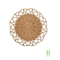Assiettes rondes en rotin écologiques les plus vendues, sets de table bohèmes en osier tressé pour la décoration de table de HNH CRAFT