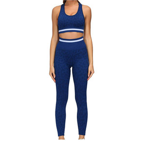 Ensemble de yoga femme style fluide, respirant, taille élastique, logo avant, 2 pièces sans manches, tenue de fitness - Product Image 1