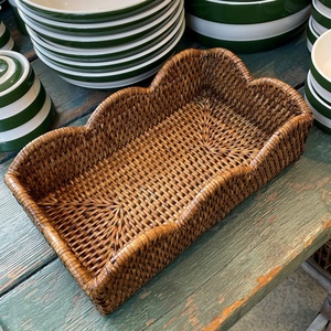 Decoraciones de mesa para Ramadán, servilleteros de ratán hechos a mano, cesta festoneada para guardar servilletas - Product Image 4
