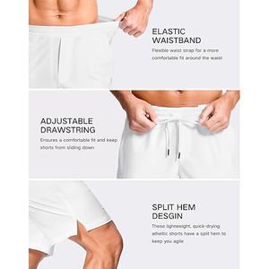 Pantalones cortos de gimnasio para hombre, ultraligeros, transpirables, con capa exterior de malla, forro interior incorporado para soporte, sin efecto arrastre, para correr y hacer ejercicio. - Product Image 3